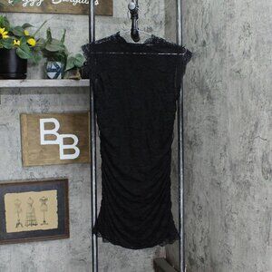 Audrey Ann Womens Vintage Bodycon Ruched Lined Lace Dress 166a07fdadb739 Black L